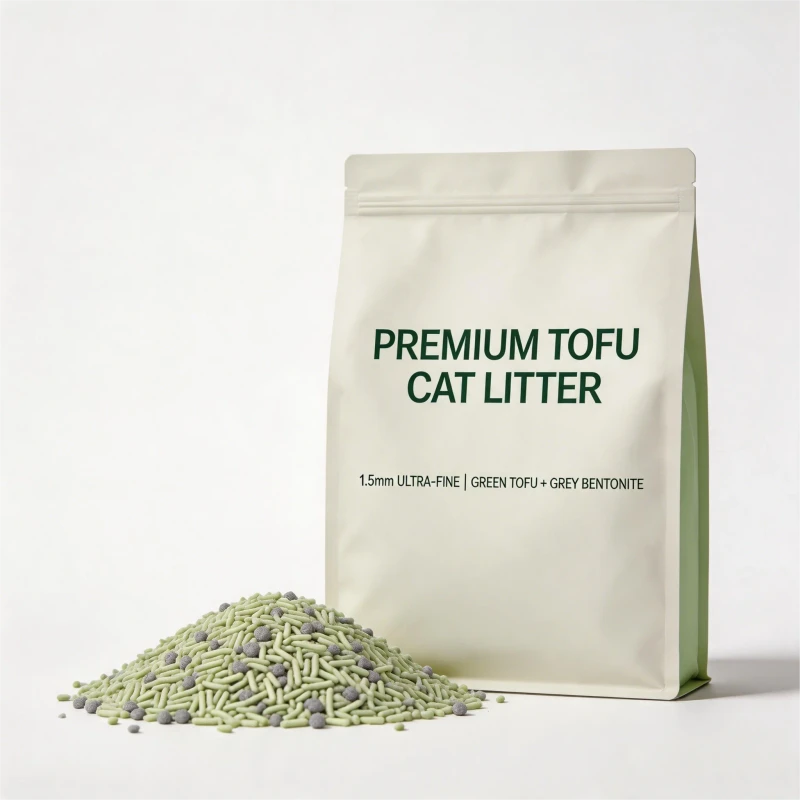 Super Clumping 1.5mm Mixed Tofu Cat Litter 5X Absorption Odor Control Flushable Eco friendly Cat Litter Sand