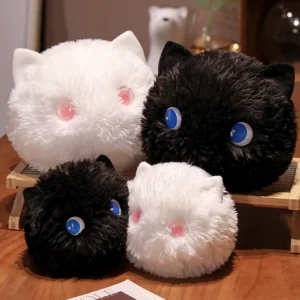 Super Cute Embroidered Black White Cat Pet Tuan Tuan Plush Doll and Stress Relief Gripper Toy Birthday