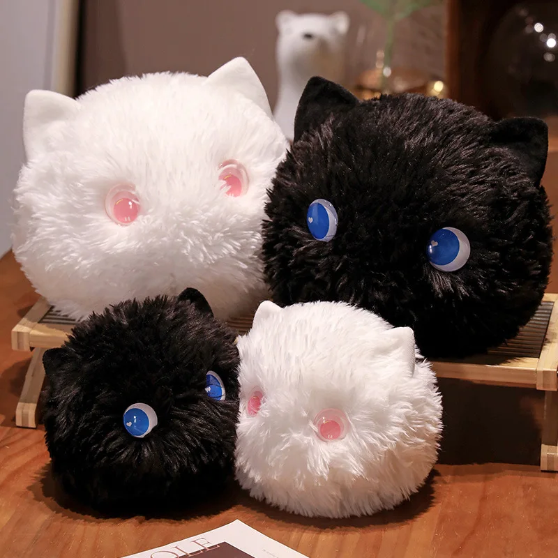 Super Cute Embroidered Black White Cat Pet Tuan Tuan Plush Doll and Stress Relief Gripper Toy Birthday