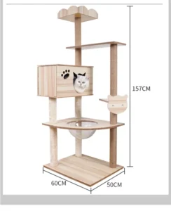 Super Large Four Seasons Universal Cat Tree Scratcher Modern Sisal Wood Nest Space Capsule Cat Pet Supplies