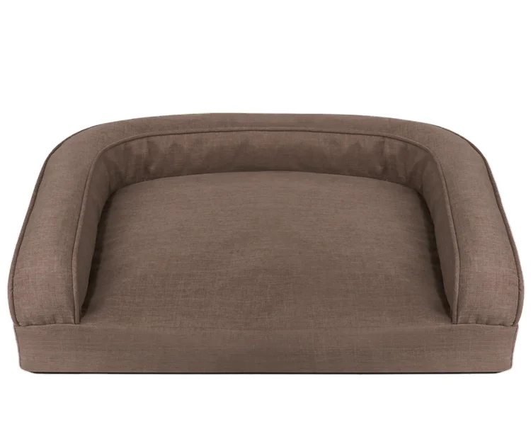 Super Soft Custom Sofa Dog Bed Brown Gray Blue S L Sizes Luxury Memory Washable Custom Logo OEM ODM Available Pet Bed