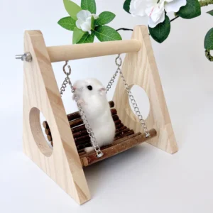 Supplies Wooden Shaker Hamster Hammock Eco Friendly Small Pet Double Layer Anti Rollover Swing Hanging Nest Pet Bed