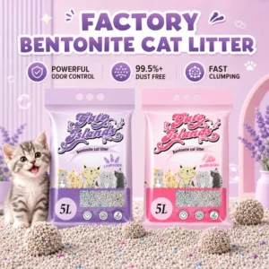 Supply Factory cat Sand Bentonite Cat Litter Fast Clumping Low Dust for Bulk Orders