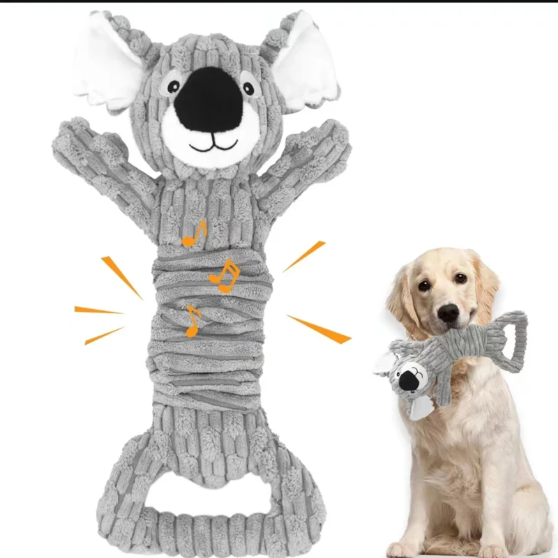 Sustainable Animal Shaped Squeaky Dog Toys Durable Chewing Plush for Big Dogs Pet Squeak Play Feature
