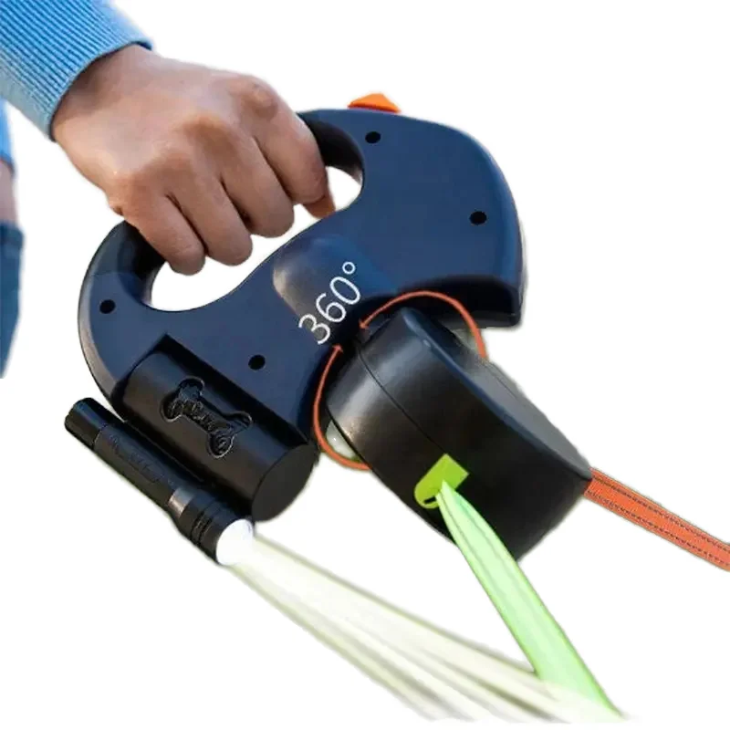 Sustainable Nylon Dual Double Dog Leash Reflective Retractable Lead for Two Dogs Heavy Duty Walking Gear