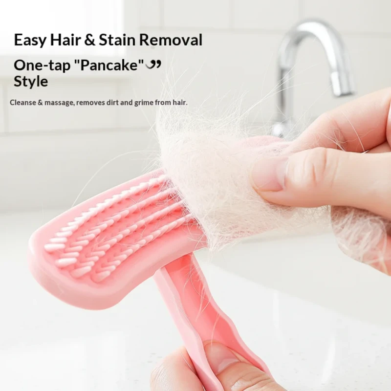 Sustainable Rubber Dog Massage Cleaning Brush Pet Bath Shampooing Comb Hair Remover for Cats for Bathroom Grooming