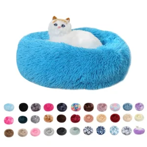 Sweet Cat Bed Warm Pet Basket Cozy Kitten Long Cushion Cat House Tent Very Soft Small Dog Mat Nest for Round Cats Beds