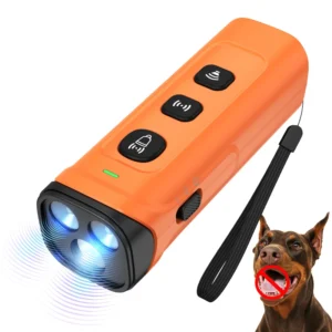 TIZE 2X Ultrasonic Outdoor Handheld Portable Stray Dog Repeller Pet Dog Training Anti Barking Deterrent With LED Lighting