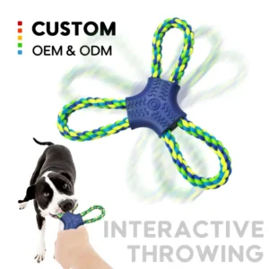 TPR Cotton Rope Dog Toy Tough Bite Resistant Interactive Tug Chew Toy Custom Logo OEM Pet Rope Toy Factory In Stock