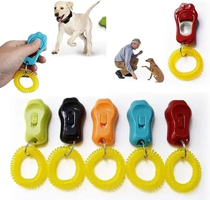 Third Gear Tone Adjustable Pet Training Tools Paw Shape Obedience Aid PVC Dog Training Clicker