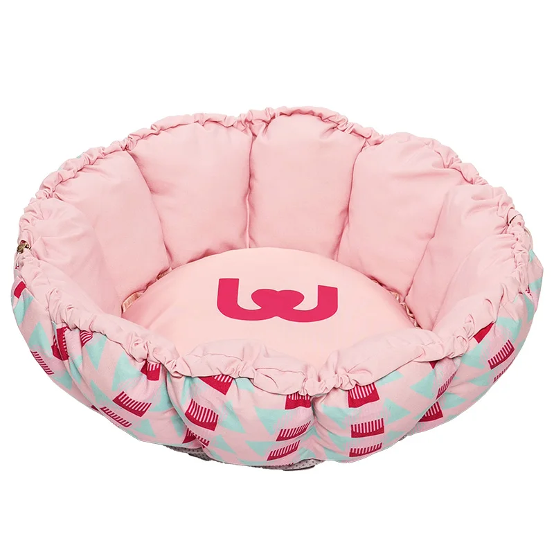 Touchdog Petal Pet Bed Adjustable Drawstring Dog Cat Nest Mat Scratch Resistant Small Medium Puppy Sleeping Bed