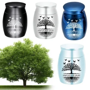 Tree Life Modern Art Urn Aluminum Alloy Memorial Container Cat Dog Funeral Supplies Airtight Pet Ash