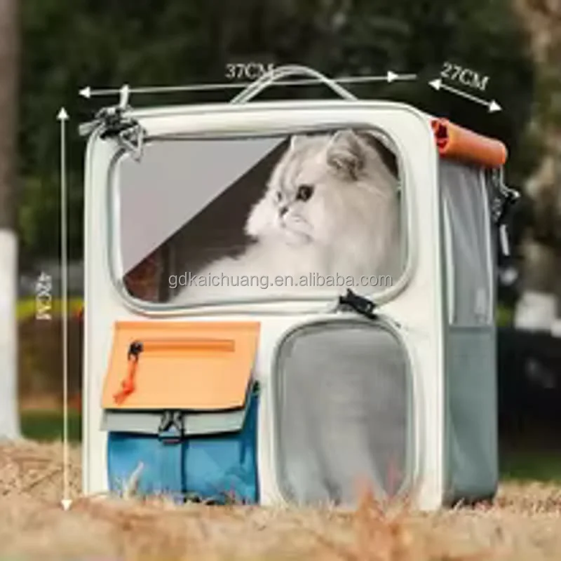 Trolley Double Shoulder Hand Portable Pet Carrier Large Capacity Airline Case for Dog Cat Casual Outdoor Airport Travel Walk