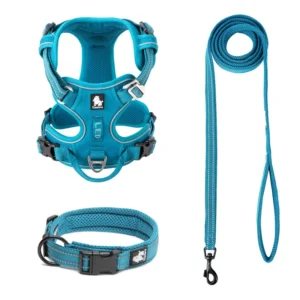 Truelove Classic Adjustable Reflective Dog Collar Leash No Pull Pet Harness Set Breathable Luxury Safety Cat Vest