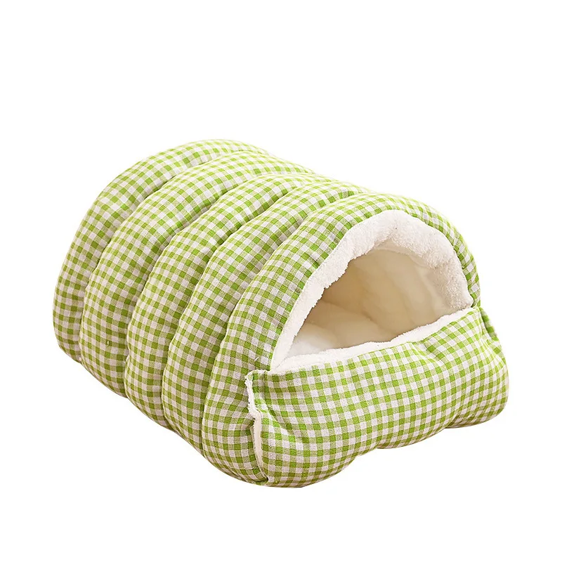 Tunnel Style Eco friendly Cotton Fill Cat Dog Bed Winter Warm Closed Cave Pet Nest Removable Washable Pet Bed