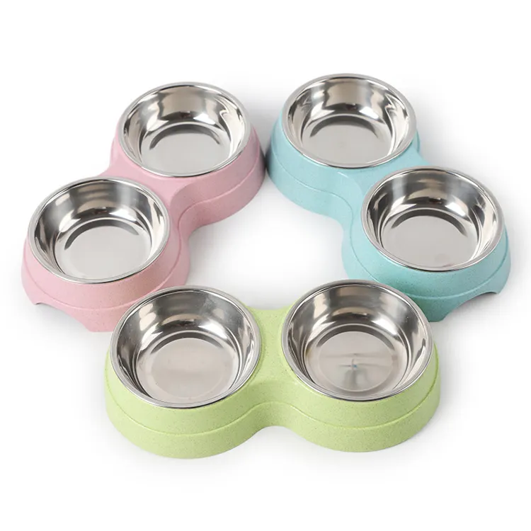 Two in one Stainless Steel Eco Friendly Stylish Pet Bowls for Dogs and Cats Water Food Feeders