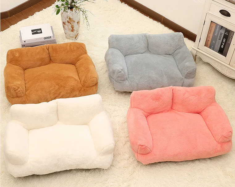 Ultra Soft Warm Luxury Faux Rabbit Fur Dog Sofa Washable Cotton Filled Couch Cushion