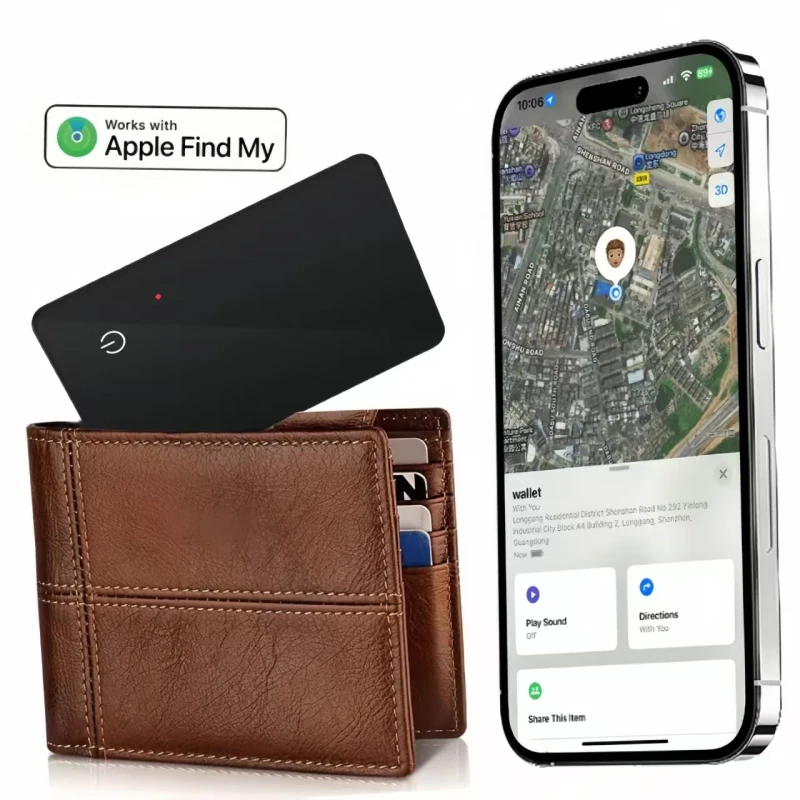 Ultra Thin MFi Certified Find My Tag Hidden Air Finder Tag Real Time Anti lost Tracking Device Smart Wallet GPS Tracker Card Pet