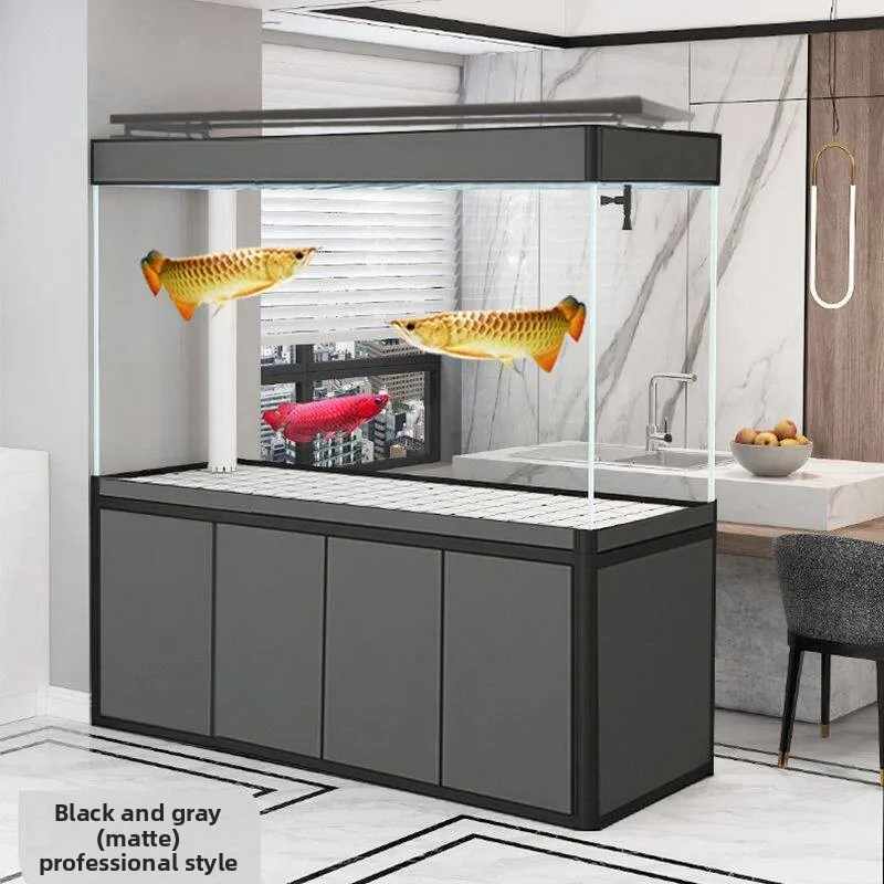 Ultra white Glass Dragon Fish Tank Bottom Filter Screen Partition Aquarium Floor standing Aquarium Accessories