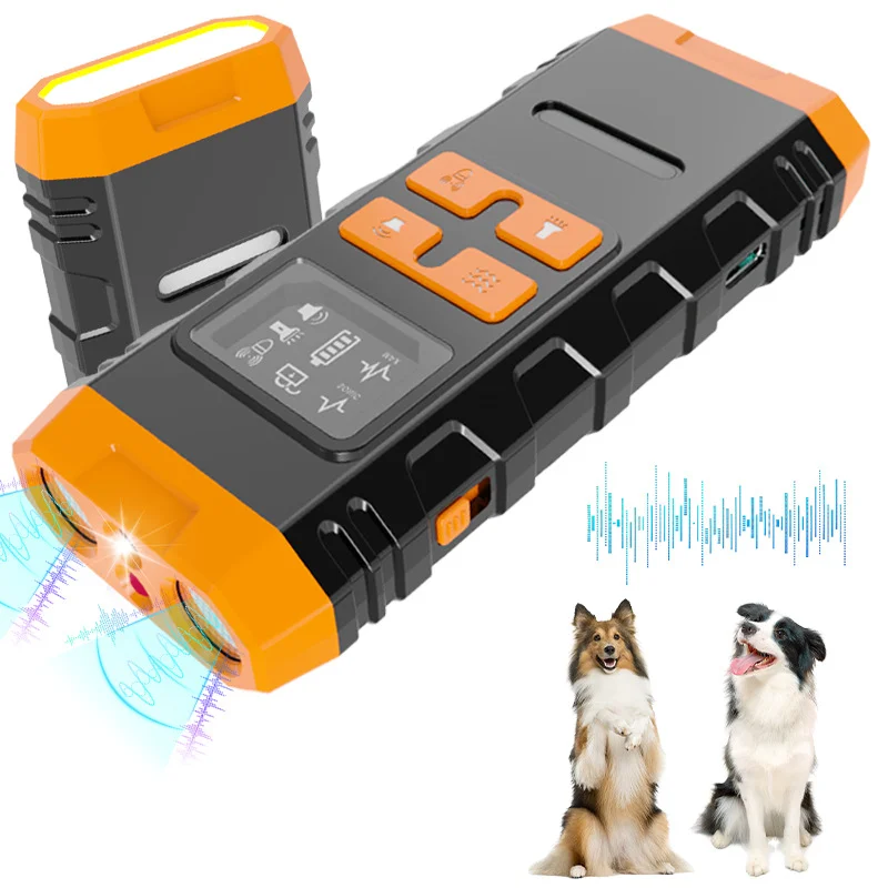 Ultrasonic Anti-Barking Device Dog Training Device LED Multi-Frequency Handheld Portable Pet Anti-Barking Device