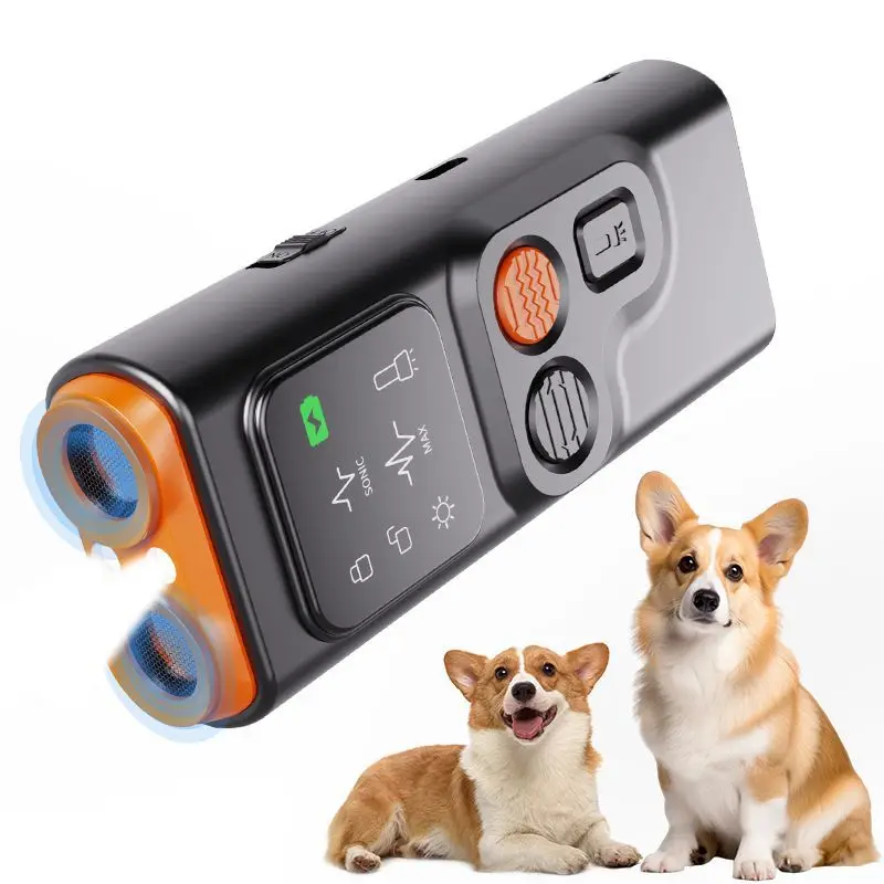 Ultrasonic Anti Barking Dog Repeller Rechargeable Smart Waterproof IP67 Variable Frequency LED Dog Training