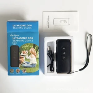 Ultrasonic Bark Deterrent Rechargeable Dog Bark Control Device with LED Light Portable ABS Material Dog Trainer