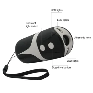 Ultrasonic Dog Bark Control Portable Rechargeable 125dB ABS Dog Repeller Solid Pet Training Aid