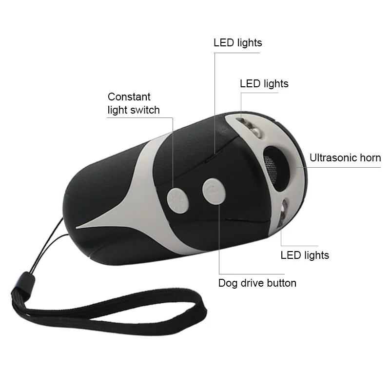 Ultrasonic Dog Bark Control Portable Rechargeable 125dB ABS Dog Repeller Solid Pet Training Aid