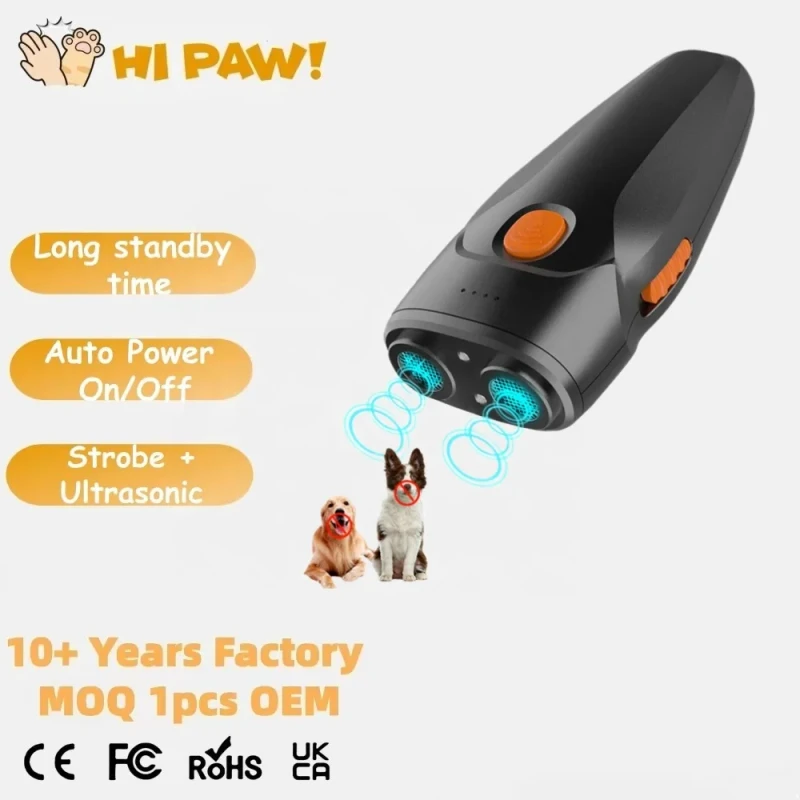 Ultrasonic Dog Repellent Rechargeable Anti Barking Non Irritating Dog Repeller Self defense Handheld Dog Barking Control Device