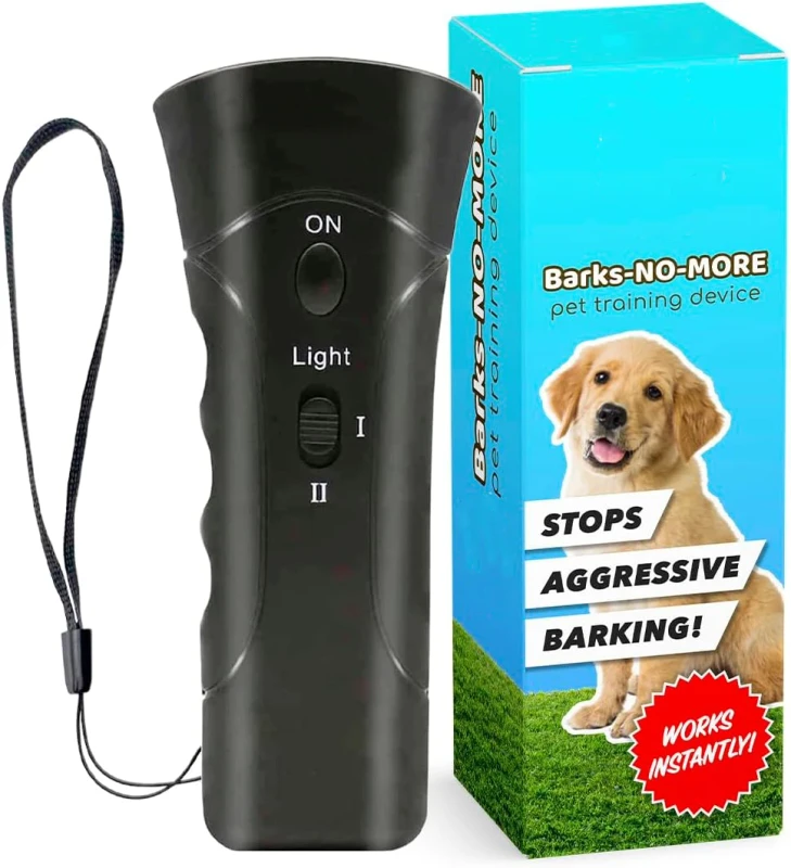 Ultrasonic Dog Repeller Training Infrared Bark Control Button Silent Anti-Barking LED Adapter