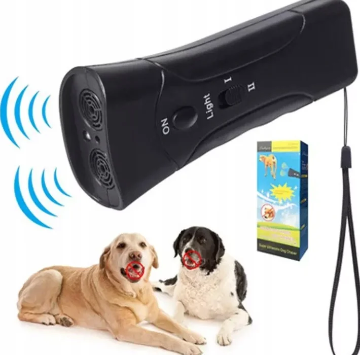 Ultrasonic Dog Repeller Training Infrared Bark Control Button Silent Anti-Barking LED Adapter