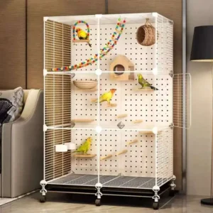 Universal Plaid Pattern Iron Bird Cages Small Canary Breeding Pet Supplies