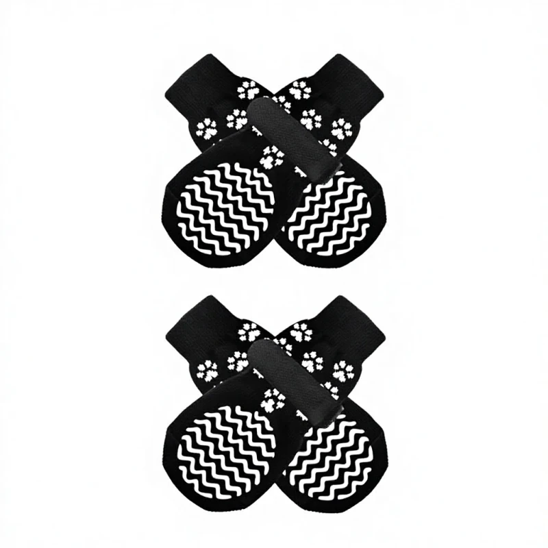 VOLPET Pet Socks for Cats & Dogs Shoe Covers Small Medium Non Slip Paw Protection 6 Piece Set All Seasons