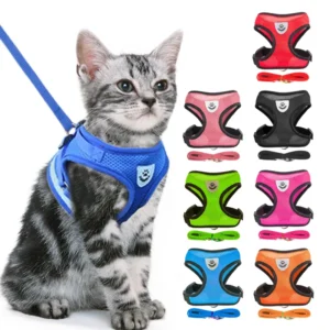 Vest Type Pet Harness Breathable Mesh Dog Cats Harness Pet Traction Rope Cat Collar Pet Chest Back