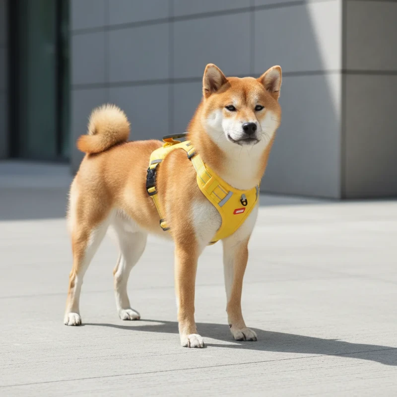 Vest style Dog Leash Harness Set for Small/Medium Dogs (Shiba Inus Corgis) Adjustable Reflective Chest Strap
