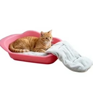 Warm Cat Nest Pet Bed with Velvet Cushion PP Resin Material Square Design Simple Style for Summer & All Seasons Use