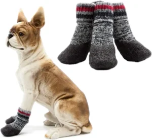 Warm Cotton Waterproof Pet Dog Sock Shoes Socks with Soles for Winter Hardwood Floors