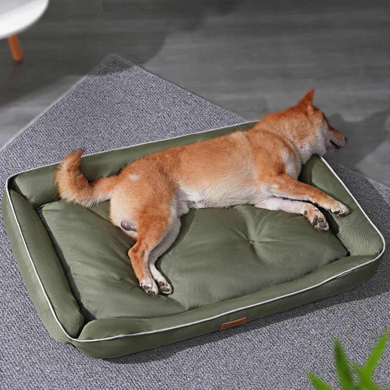 Warm New Design Square Orthopedic Dog Bed Luxury Polyester Pet Bed with Washable Removable Sofa Print Pattern Pet Beds