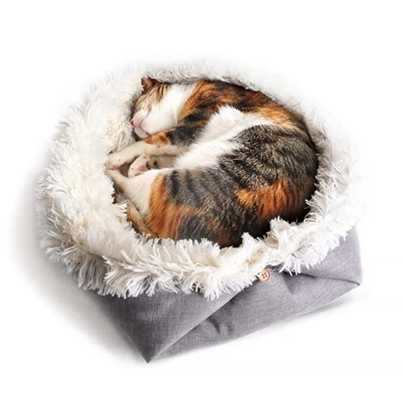 Warm Plush Pet Bed Cat Mat Foldable Dog Beds Super Soft Puppy Bed House Nest Multifunctional Cushion Pet Product