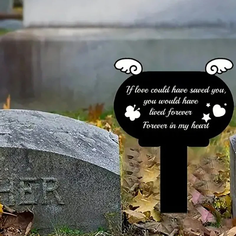 Waterproof Acrylic Pet Memorial Plaque Cemetery Memorial Post for Beloved Dogs and Cats Premium Pet Product