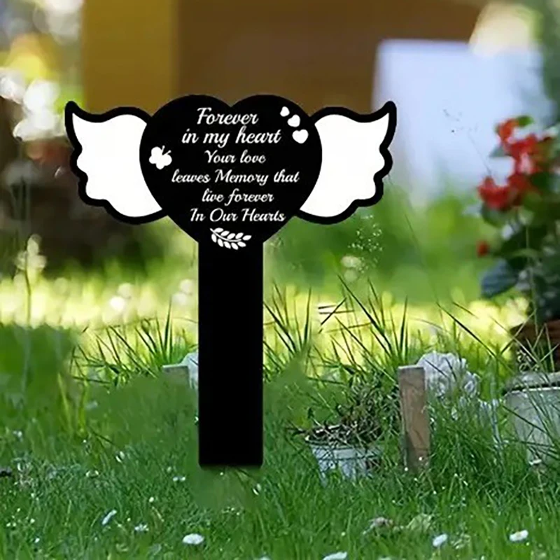Waterproof Acrylic Pet Memorial Plaque Outdoor Pet Cemetery Tombstone for Garden Decor Touching Pet Loss Gift