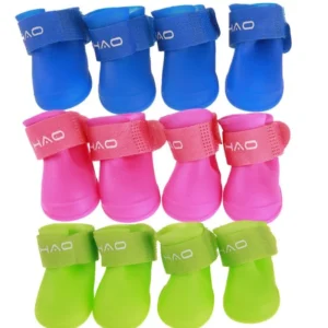 Waterproof Anti Slip Soft Eco Friendly Solid Christmas Pet Shoes 8 Colors Multiple Sizes Dog Outdoor Rain Boots