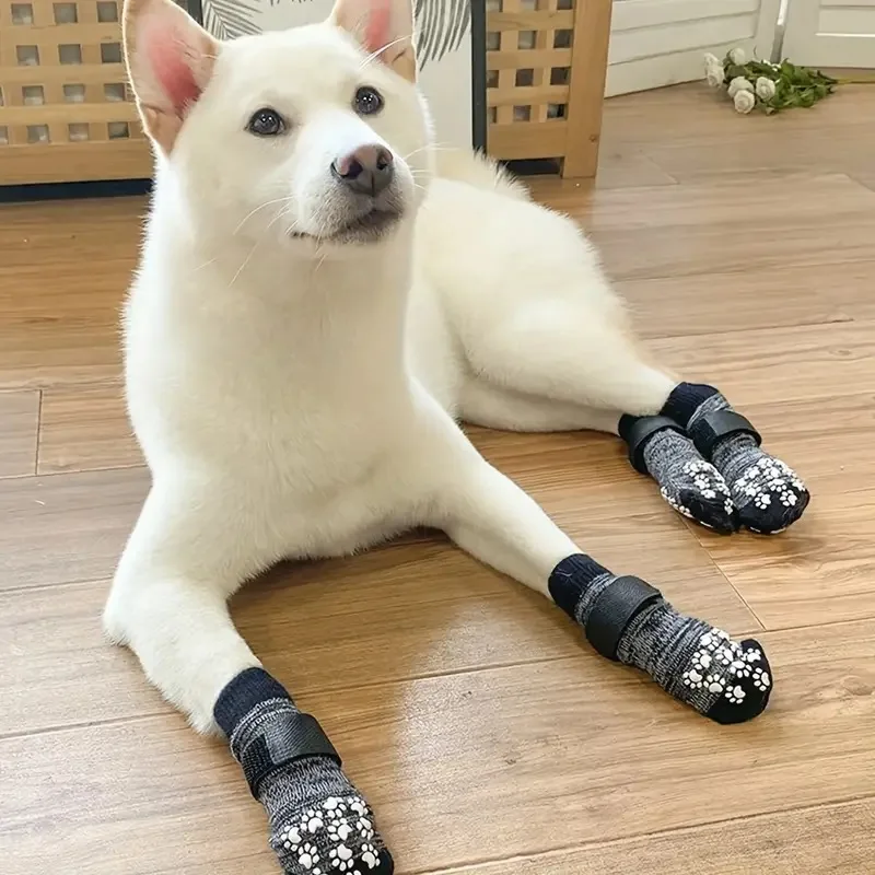 Waterproof Anti Slip Traction Control Dog Boots for Medium Dogs Teddy Indoor Outdoor Use All Seasons MOQ 200 Custom