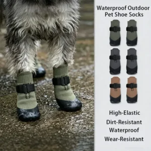 Waterproof Breathable Anti-slip Wear-resistant Anti-drop Adjustable Dog Sock Shoes Boots Paw Protectors for Dogs
