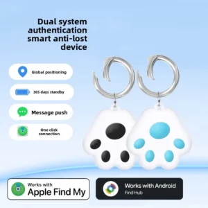 Waterproof Cute Keychain Paw Anti-Lost Pet Key Bag Dog Cat Small Pets Kids Children Students GPS Tracker Locator for iOS Android