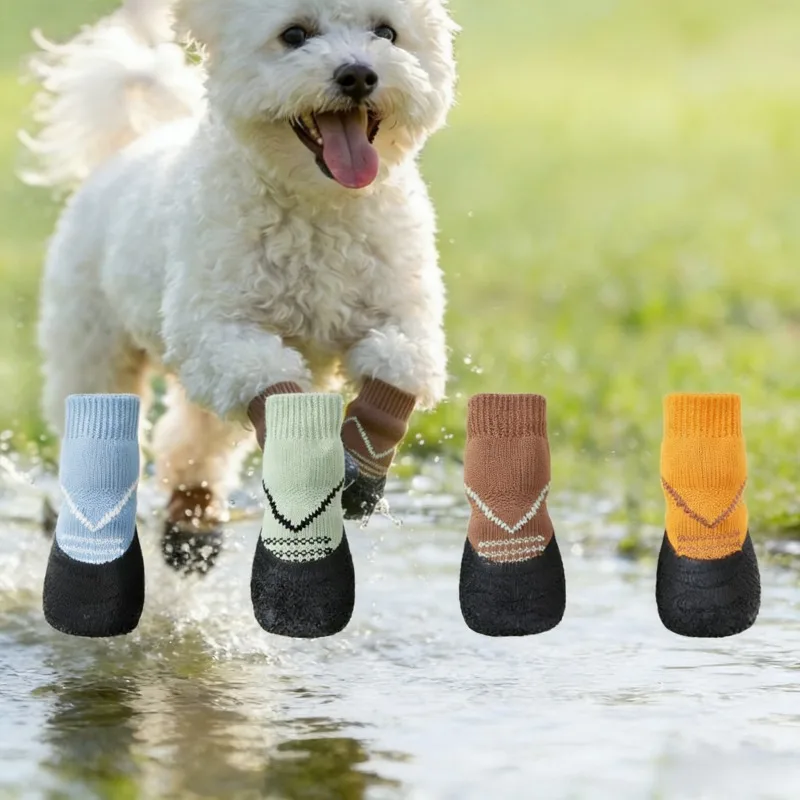 Waterproof Dog Socks Lightweight Flexible Breathable Stretchy Warm Puppy Paw Protector Dirt Resistant Pet Socks for Rain Snow