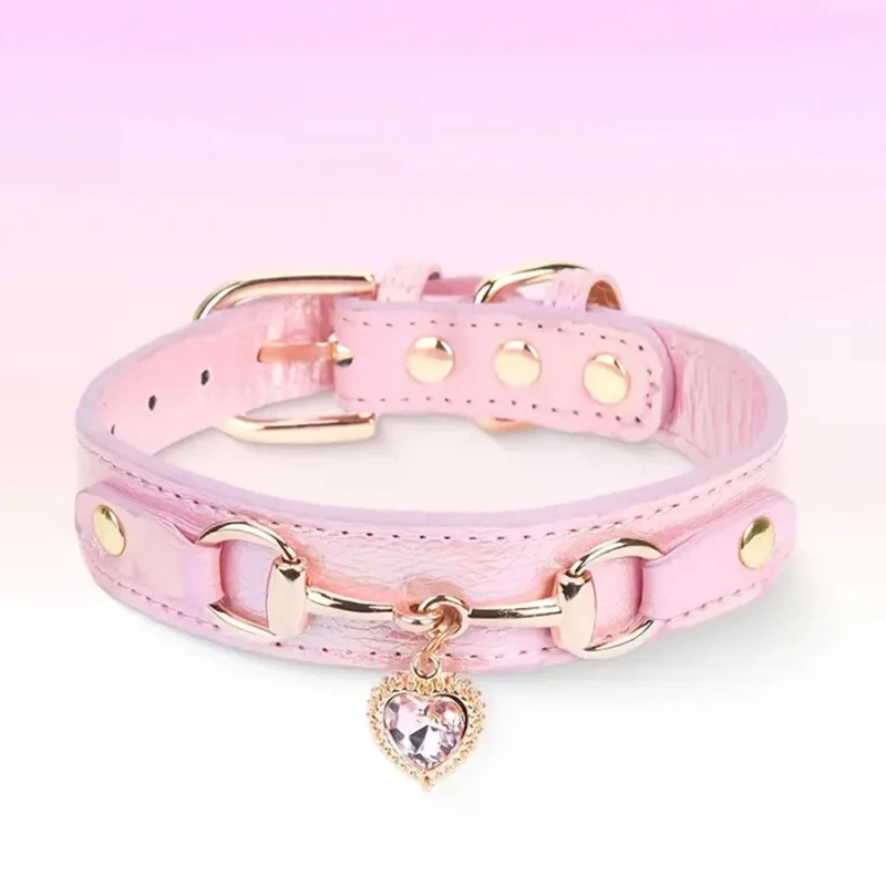 Waterproof PU Adjustable Solid Color Dog and Cat Collar for All Seasons