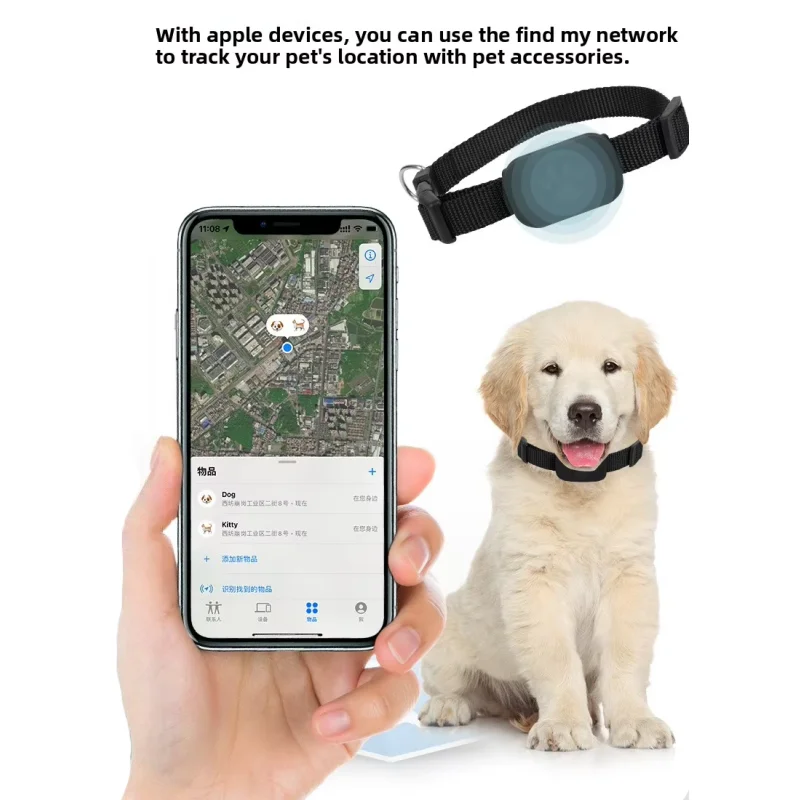 Waterproof Pet Anti Lost Positioning Tracking Collar with Global Locator for Cats and Dogs No Battery Required