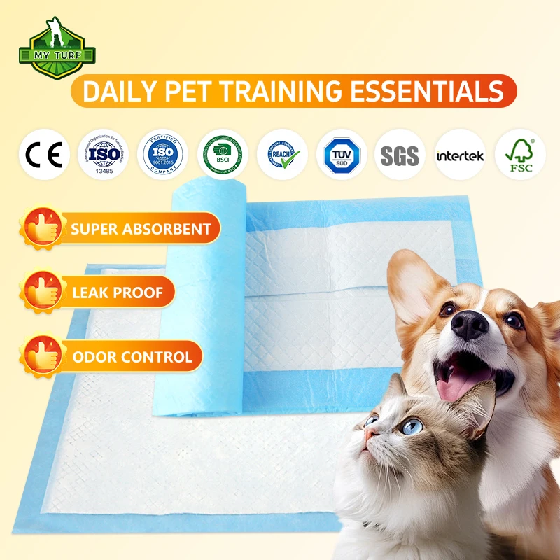 Waterproof Pet Urine Mats Disposable Indoor Puppy Potty Training Pads Factory Bulk Supply