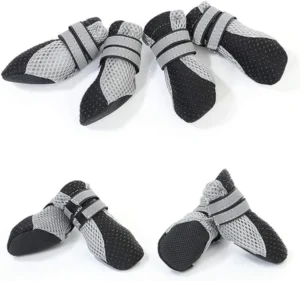 Waterproof Winter Classic Pet Rain Socks Shoes Large Size Black Nylon Dog Boots Print Pattern for Injured Paws Non Slip Design